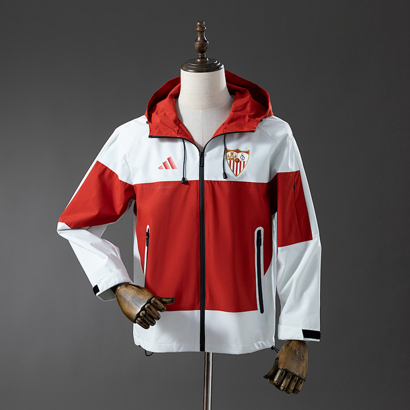 Seville Windbreaker - Red & White S-XXL