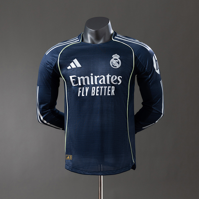 Real Madrid 25/26 Away Long Sleeve Player Version Jersey S-3XL