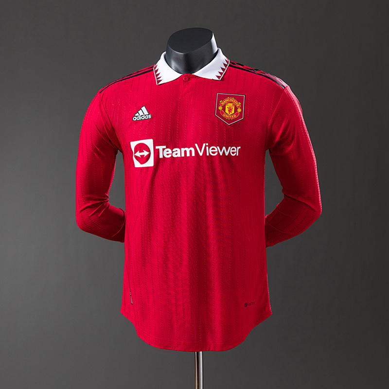 M-U 22/23 Home Long Sleeve Player Version Retro Jersey S-3XL