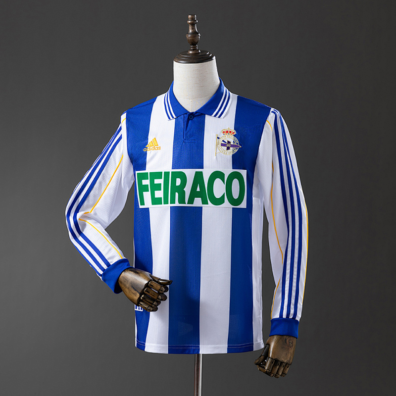 Deportivo La Coruna 99/00 Home Long Sleeve Retro Jersey S-XXL