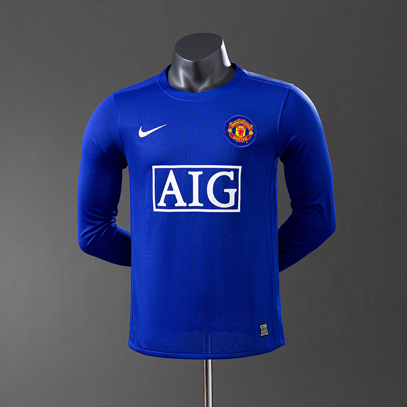 M-U 08/09 Third Away Long Sleeve Player Version Retro Jersey S-3XL