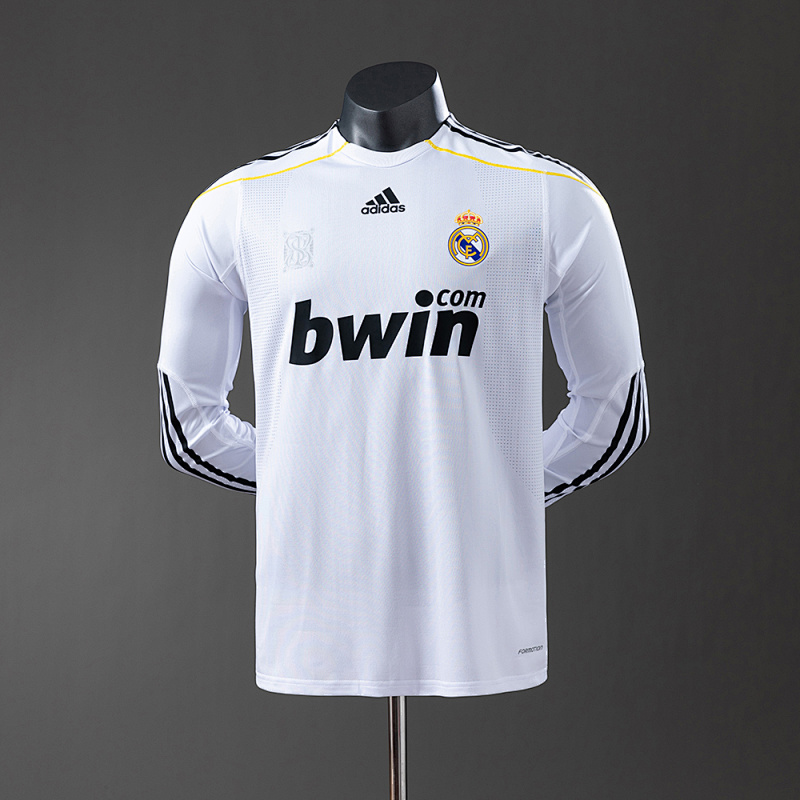 Real Madrid 0910 Home Long Sleeve Player Version Retro Jersey S-3XL