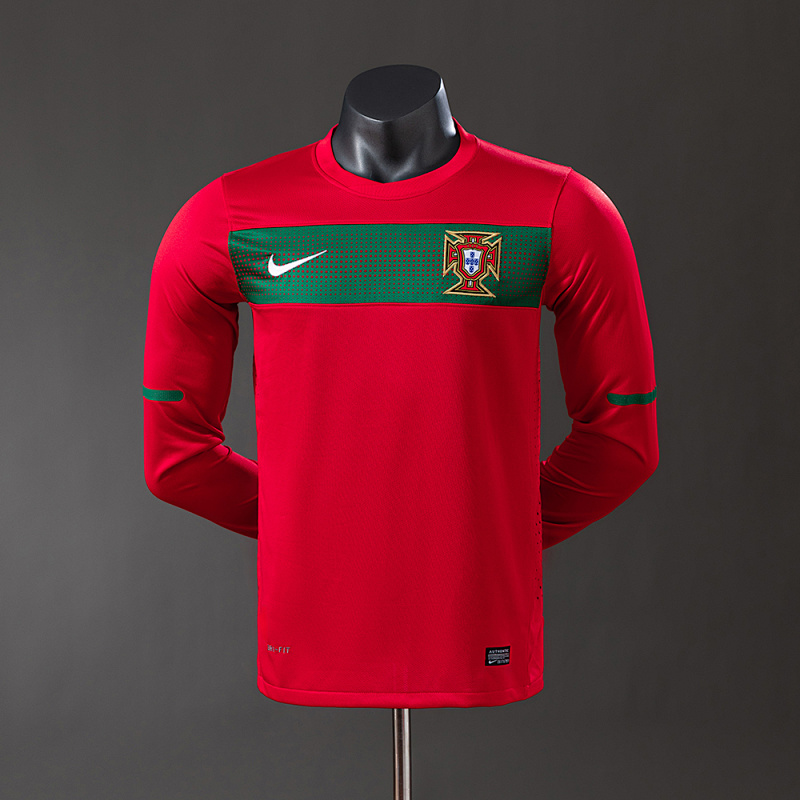 Portugal 2010 Player Version Retro Long Sleeve Home Jersey S-3XL