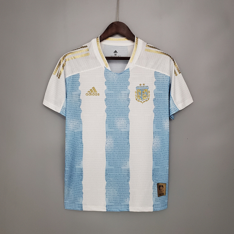2021 Argentina Commemorative Edition White Blue S-XXL