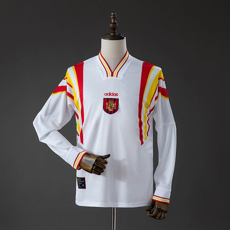 Spain 1996 Away Retro Long Sleeve Jersey S-XXL
