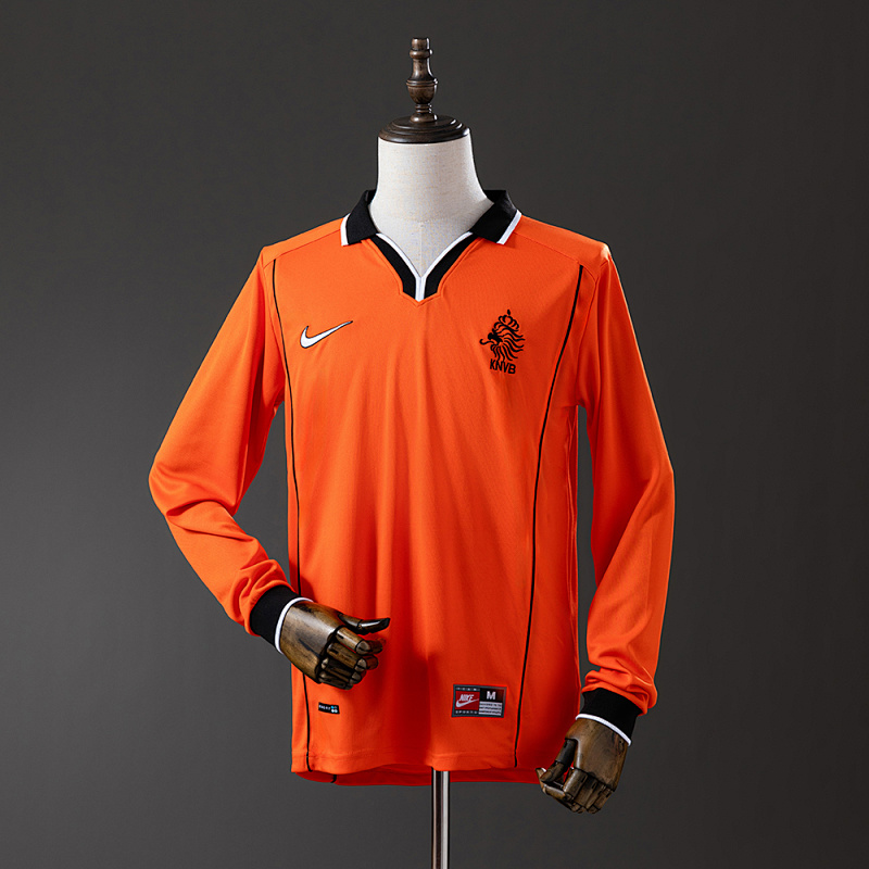 Netherlands 1998 Home Long Sleeve Retro Jersey S-XXL