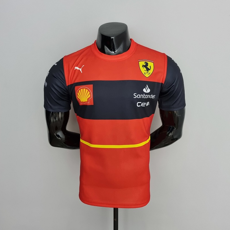 2022 F1 Formula One; Ferrari racing suit crew neck red 55 S-5XL
