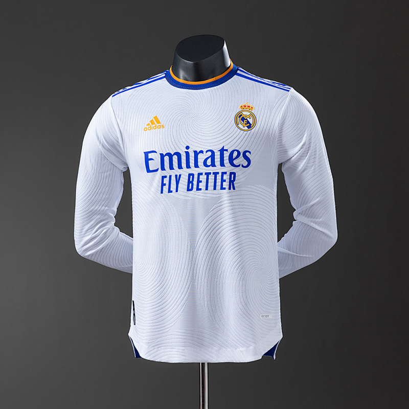 Real Madrid 21/22 Home Long Sleeve Player Version Retro Jersey S-3XL