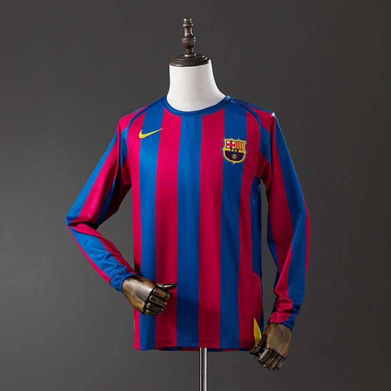 Barcelona 2005/06 Home Long Sleeve Retro Jersey S-XXL