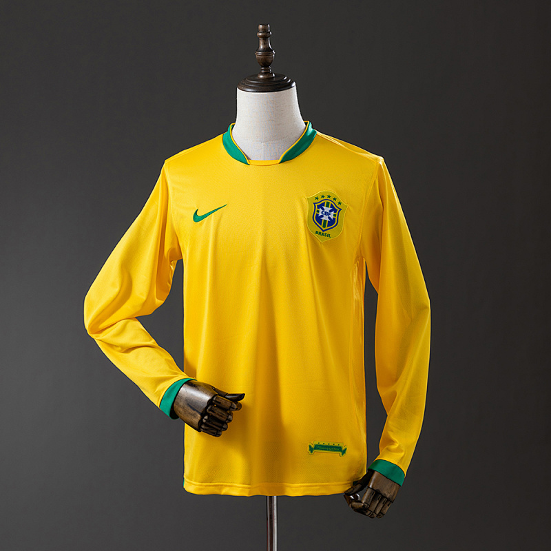 Brazil 2006 Home Long Sleeve Retro Jersey S-XXL