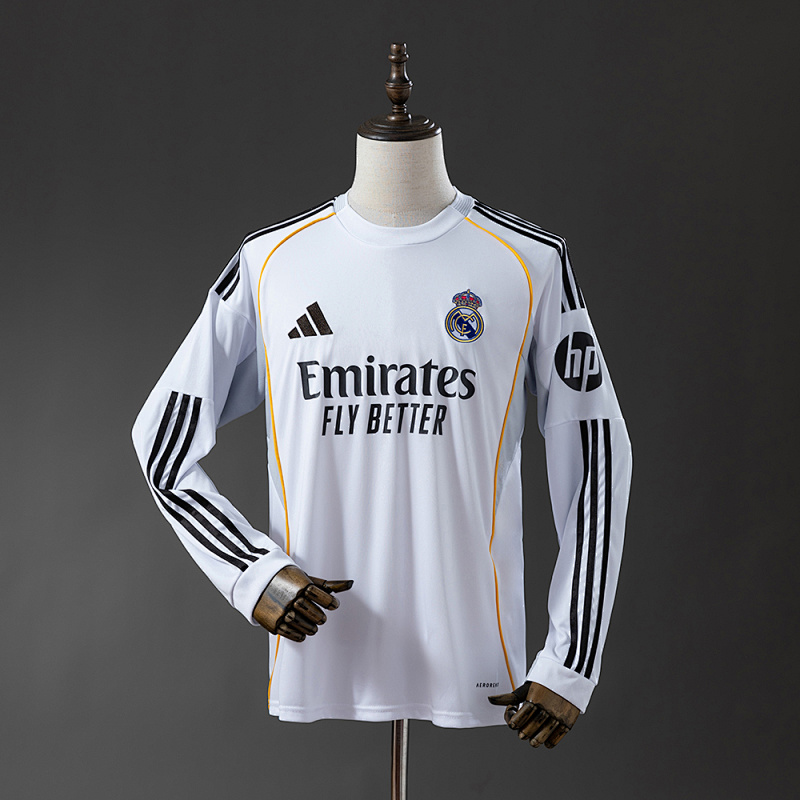 Real Madrid 25/26 Home Long Sleeve Jersey S-4XL