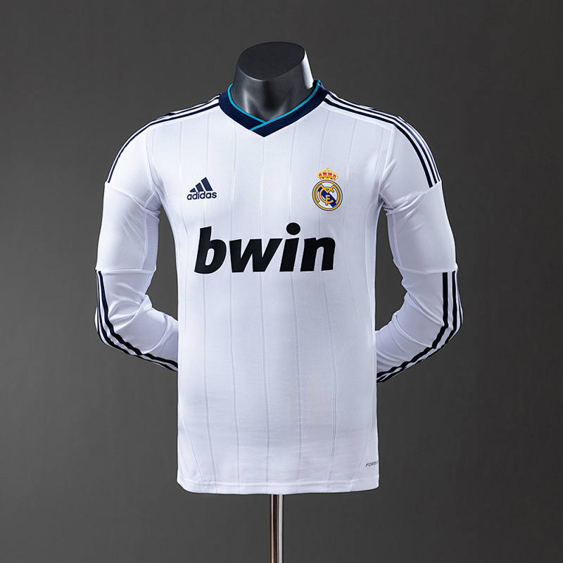 Real Madrid 12/13 Home Long Sleeve Player Version Retro Jersey S-3XL