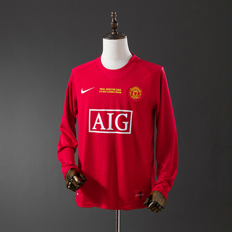 Retro long sleeve M-U 07/08 Champions League version home S-XXL