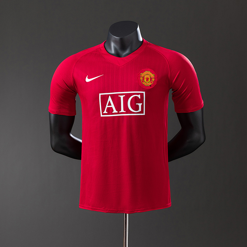 M-U 07/08 Home Player Version Retro Jersey S-3XL