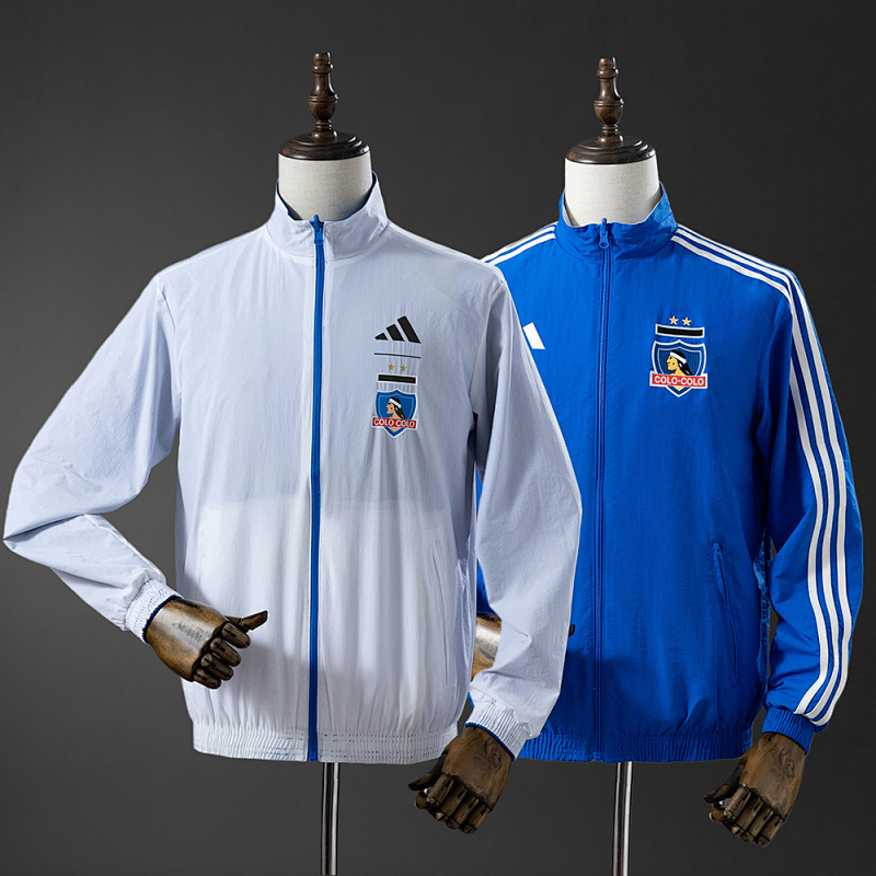 Colo Colo Reversible Jacket Windbreaker - White & Blue S-XXL