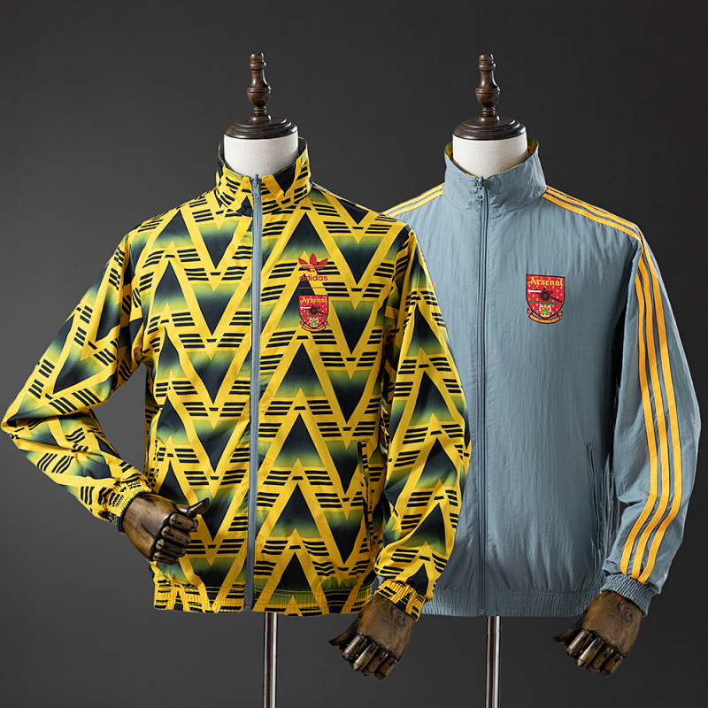 Arsenal Reversible Jacket Windbreaker - Yellow & Grey S-XXL