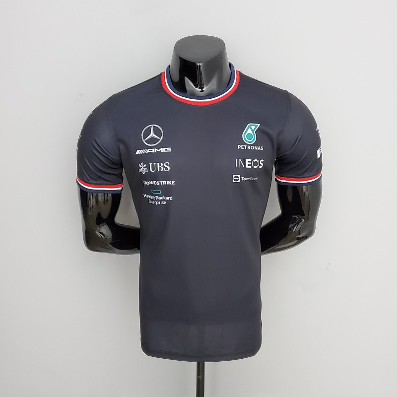 F1 Formula One 2022 Mercedes Black S-5XL
