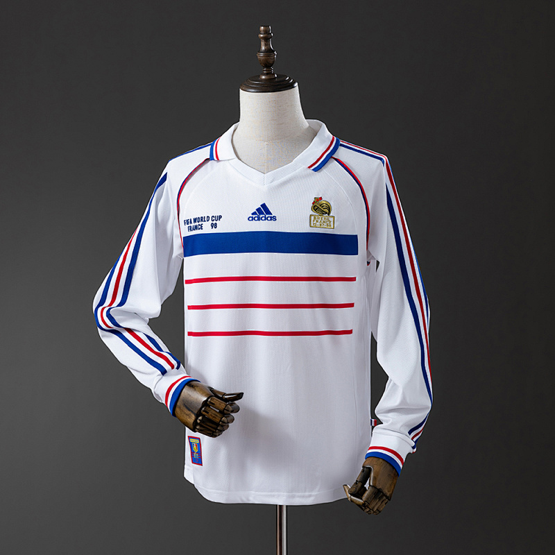 France 1998 Away Long Sleeve Retro Jersey S-XXL
