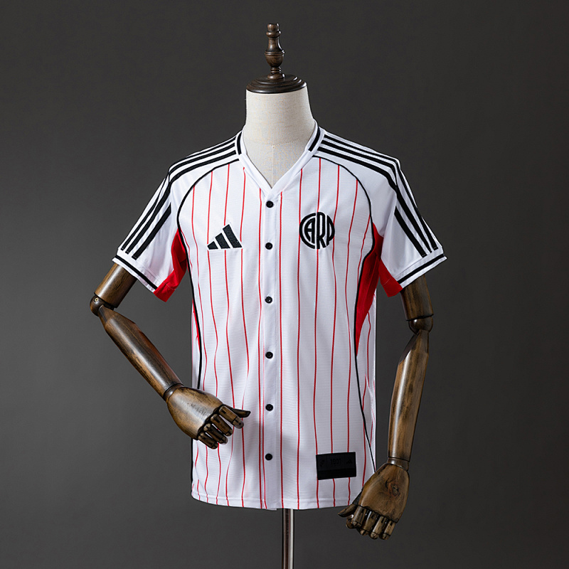 River Plate 25/26 US Pack Full-Button Baseball Jersey White S-XXL