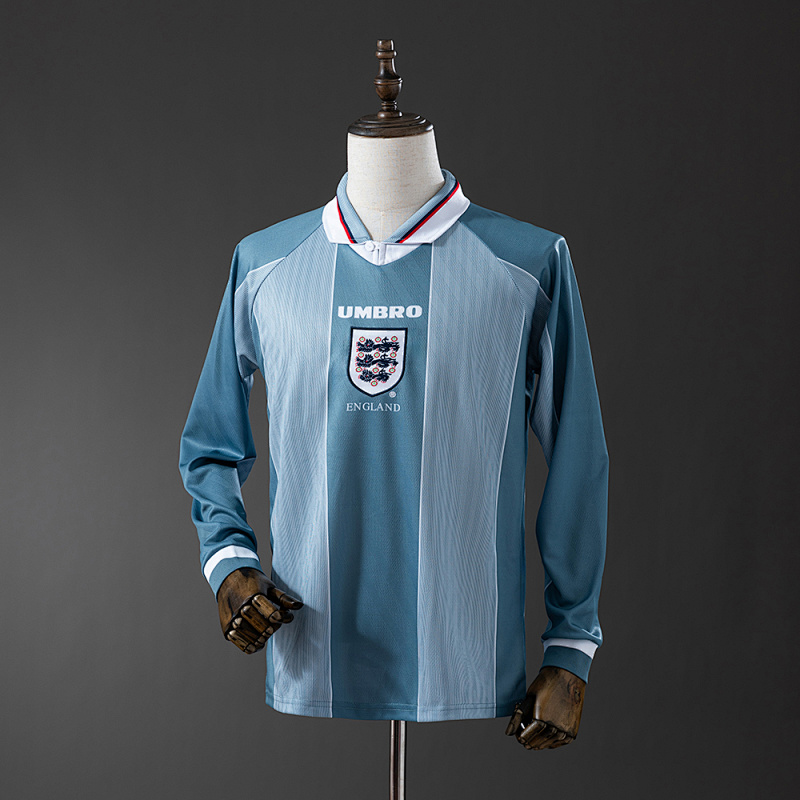 England 1996 Away Long Sleeve Retro Jersey S-XXL