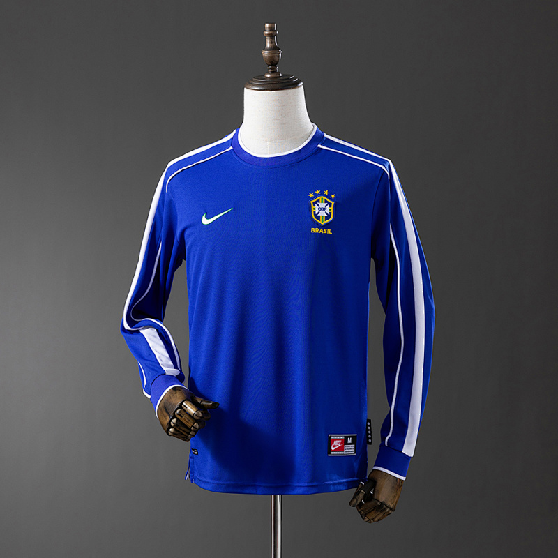 Brazil 1998 Away Retro Long Sleeve Jersey S-XXL