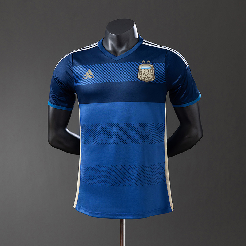 Argentina 2014 Away Player Version Retro Jersey S-3XL