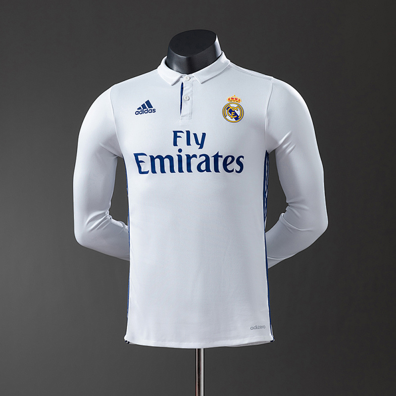 Real Madrid 16/17 Home Long Sleeve Player Version Retro Jersey S-3XL