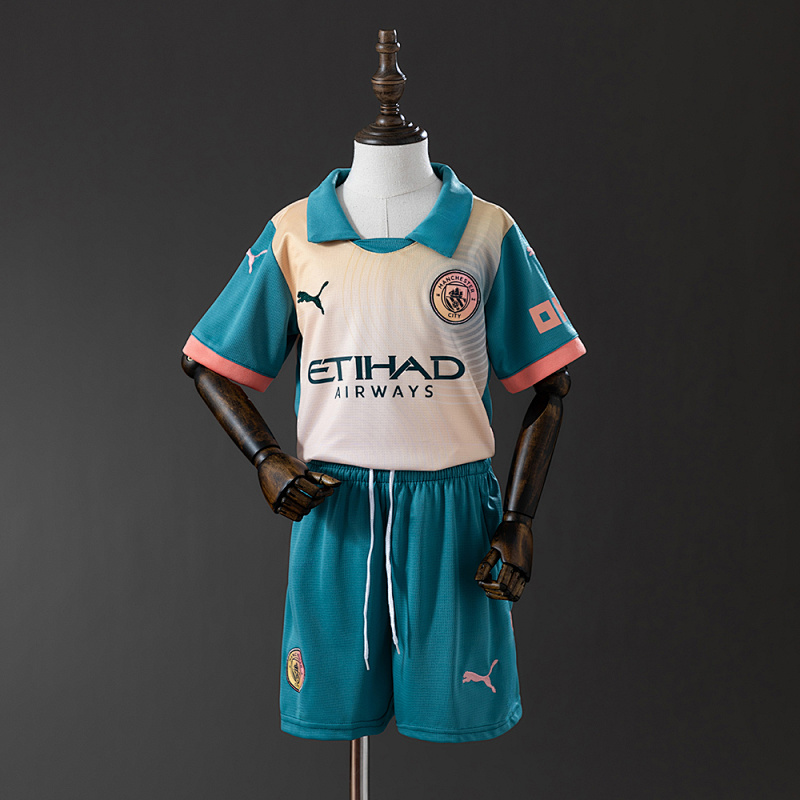 Manchester City 24/25 Fourth Away kids kit Jersey SZIE 16-28