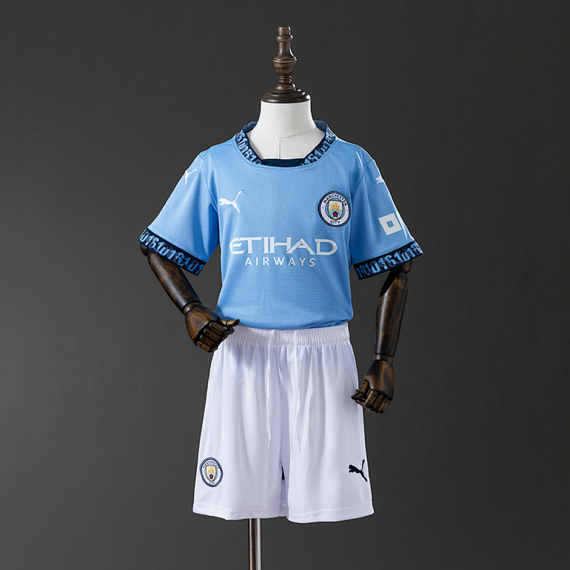 Manchester City 24/25 Home kids kit Jersey SZIE 16-28