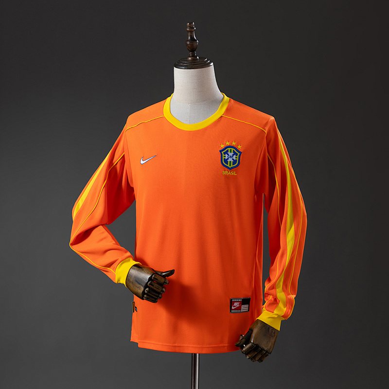 Brazil 1998 Goalkeeper Long Sleeve Retro Jersey S-XXL