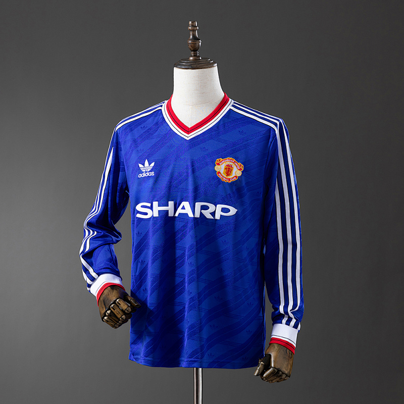 M-U 1986/88 Second Away Long Sleeve Retro Jersey S-XXL