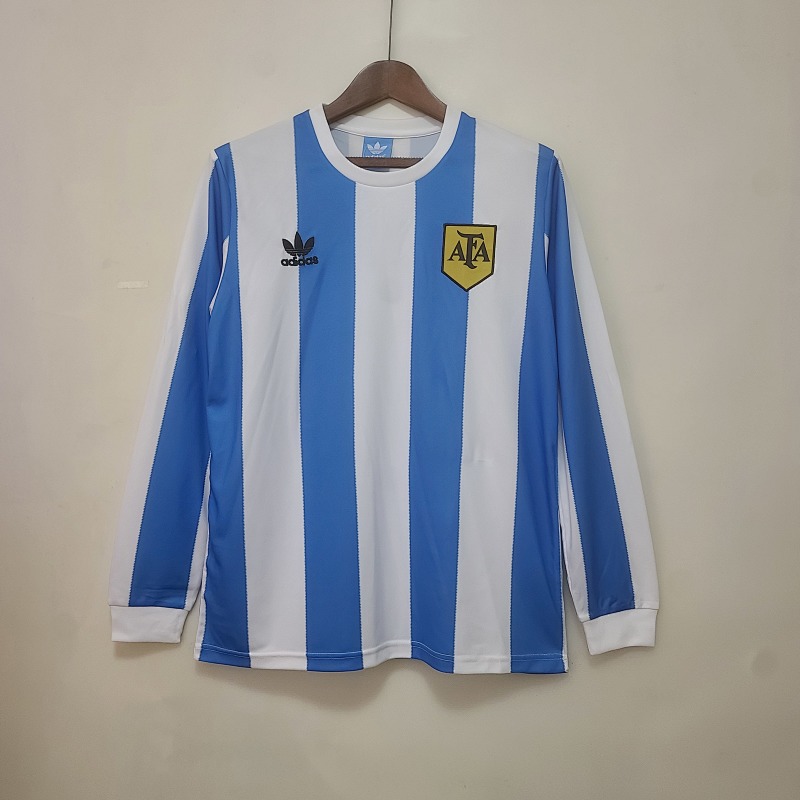 Retro 1978 Long Sleeve Argentina Home S-XXL