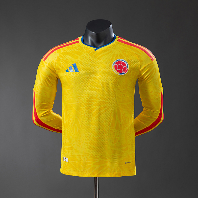 Colombia 2026 Home Long-Sleeve Player Version Jersey S-4XL