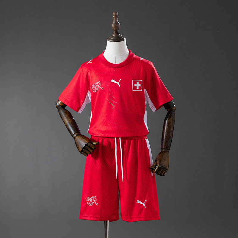 Switzerland 2026 Home Kids Kit Jersey Size 16-28
