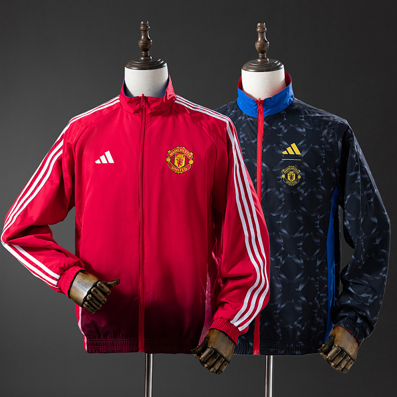 M-U Reversible Anthem Jacket Windbreaker - Black/Red S-XXL